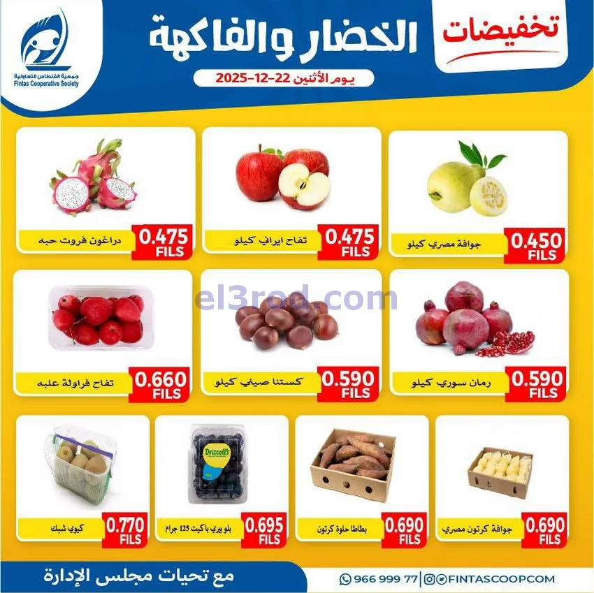 عروض جمعية الفنطاس التعاونية|الاثنين|22-12-2025
