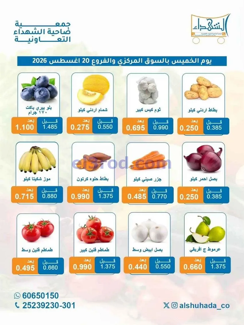 عروض جمعية ضاحية الشهداء التعاونية|20-8-2026