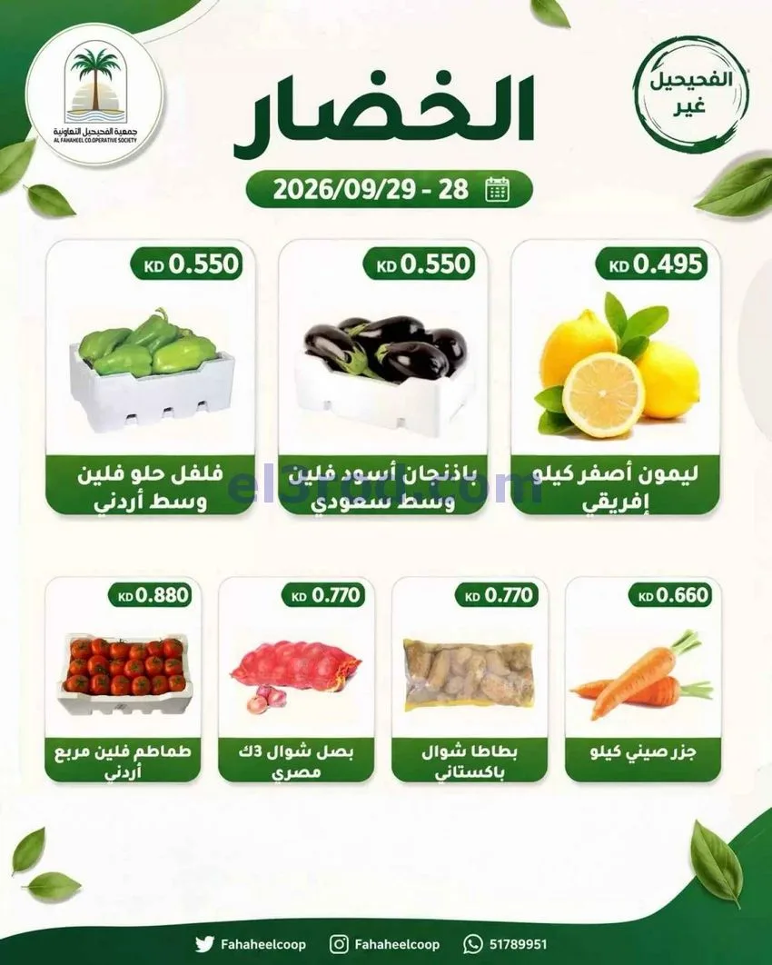 عروض جمعية الفحيحيل التعاونية|28 حتى 29-9-2026