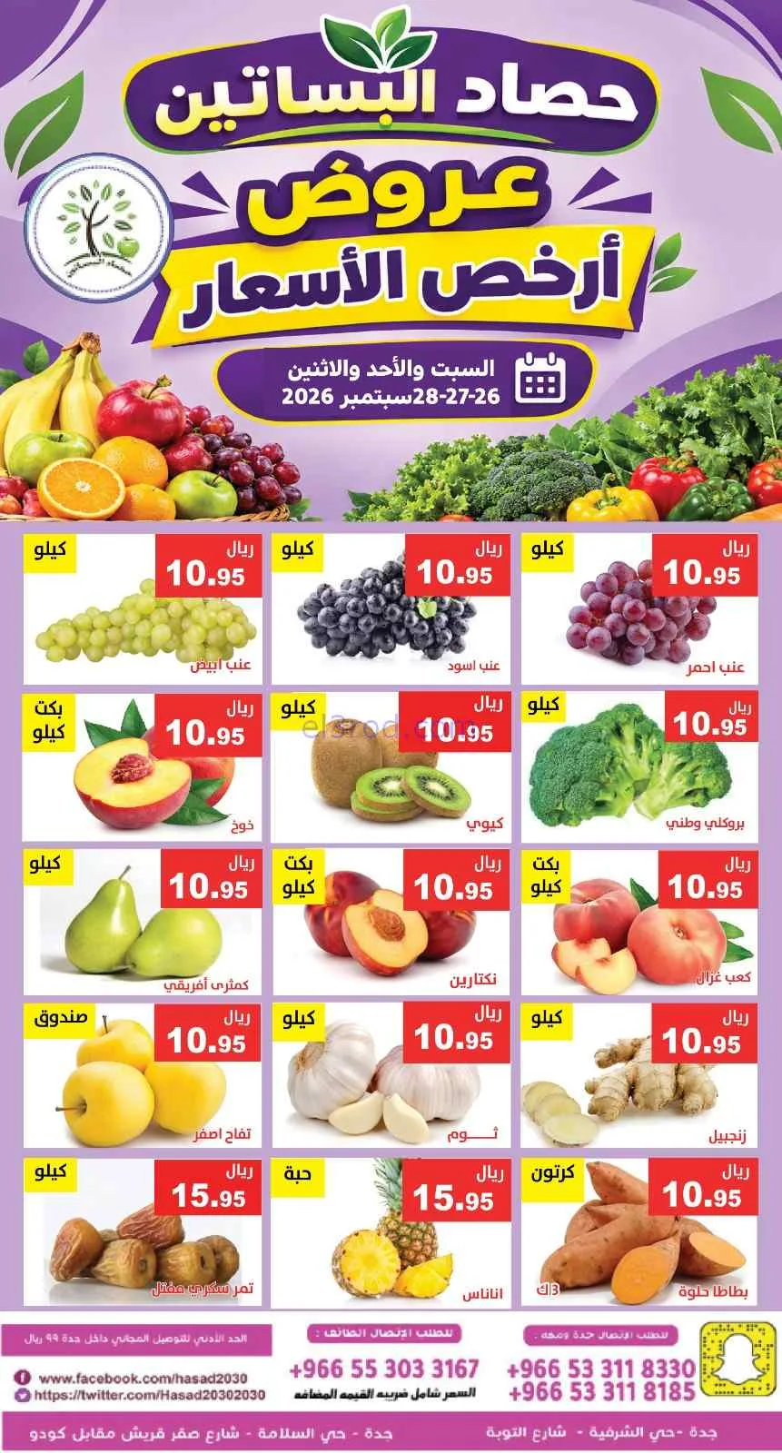 عروض مؤسسة حصاد البساتين السعودية|26 حتى 2026