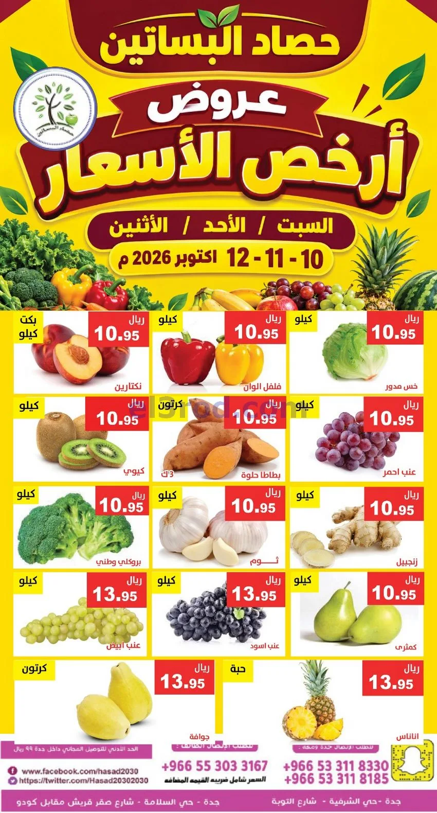 عروض مؤسسة حصاد البساتين السعودية|حتى 12-10-2026