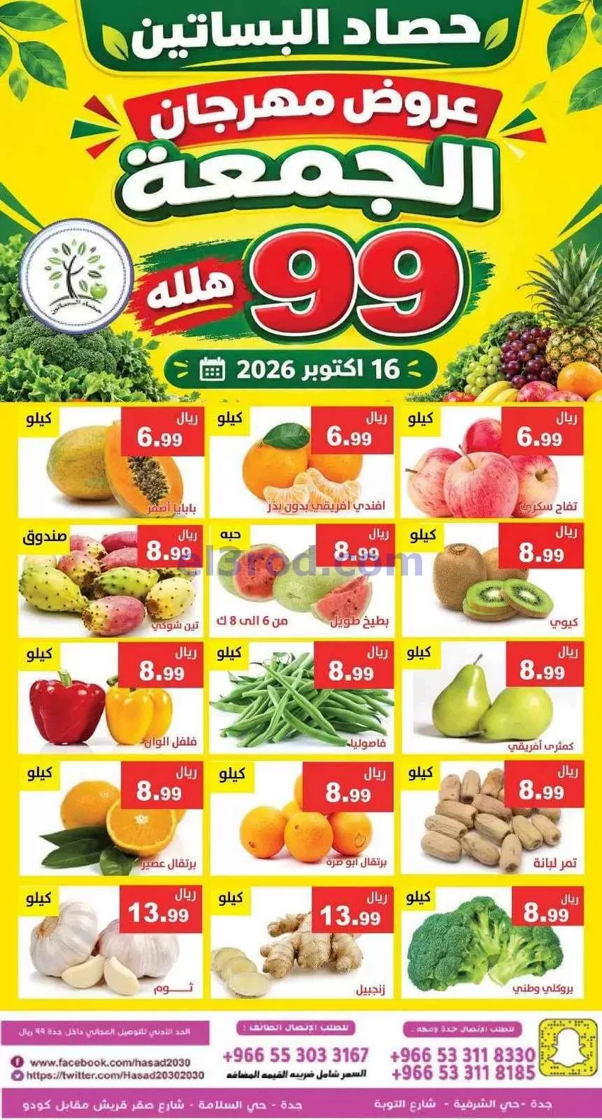 عروض مؤسسة حصاد البساتين|16-10-2026