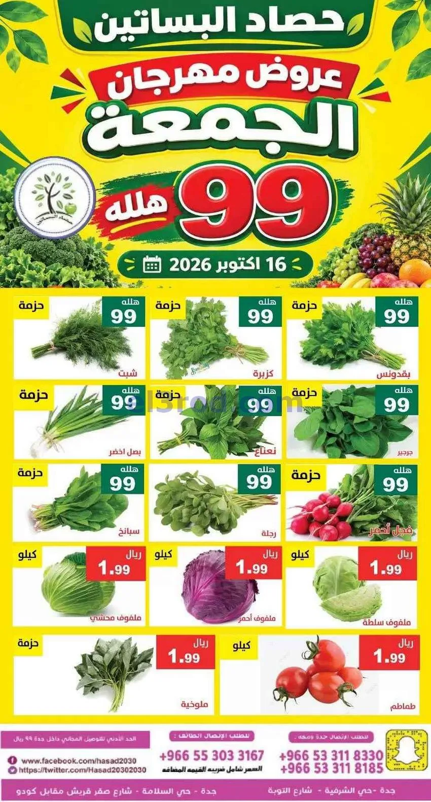 عروض مؤسسة حصاد البساتين|16-10-2026